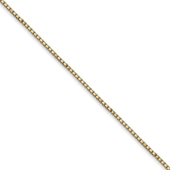 Children's 1mm 14k Yellow Gold, Box Chain Necklace, 14 Inch - Picture 1 of 8